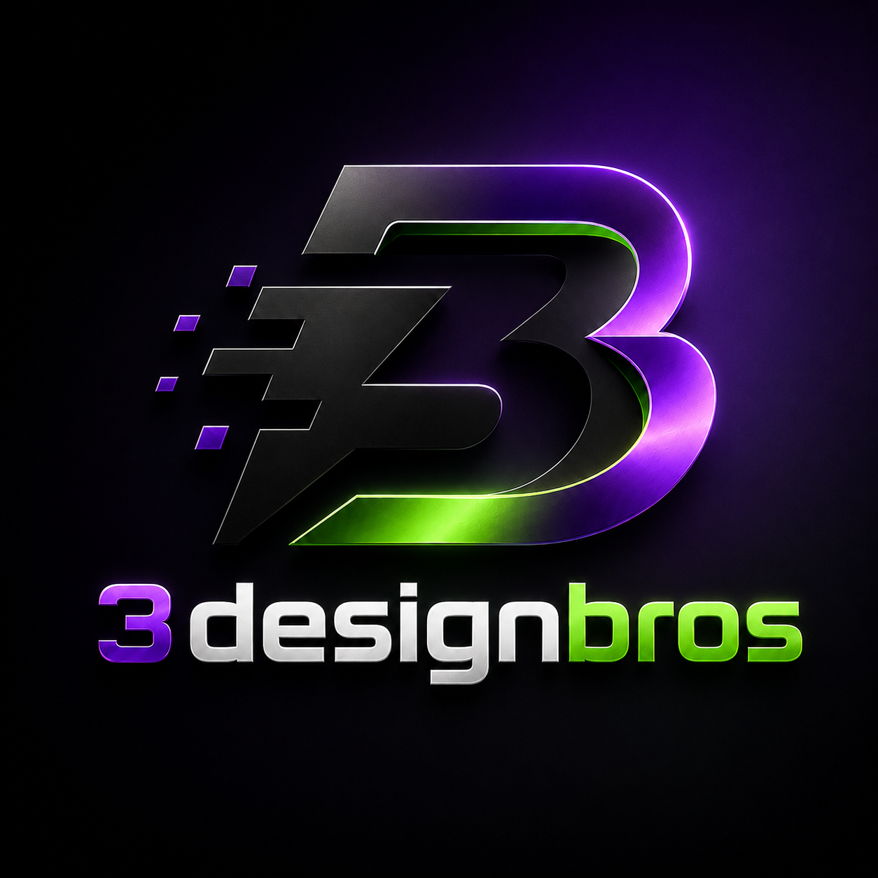3 Design Bros Website Maintenance Plan graphic with black, purple, silver, and green branding